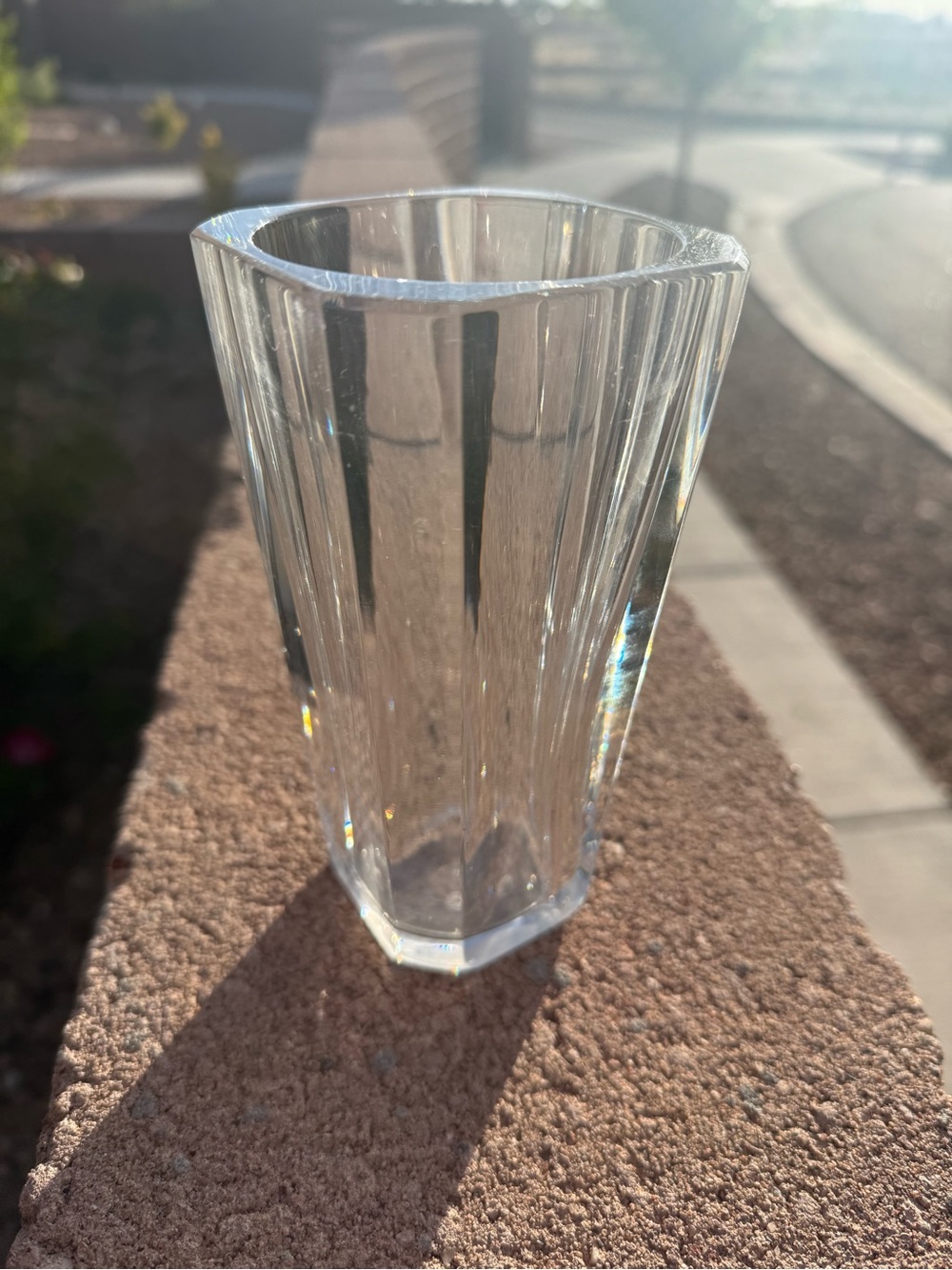 Vintage Baccarat Crystal Vase | Octagonal Ribbed | Signed | ~5” | France